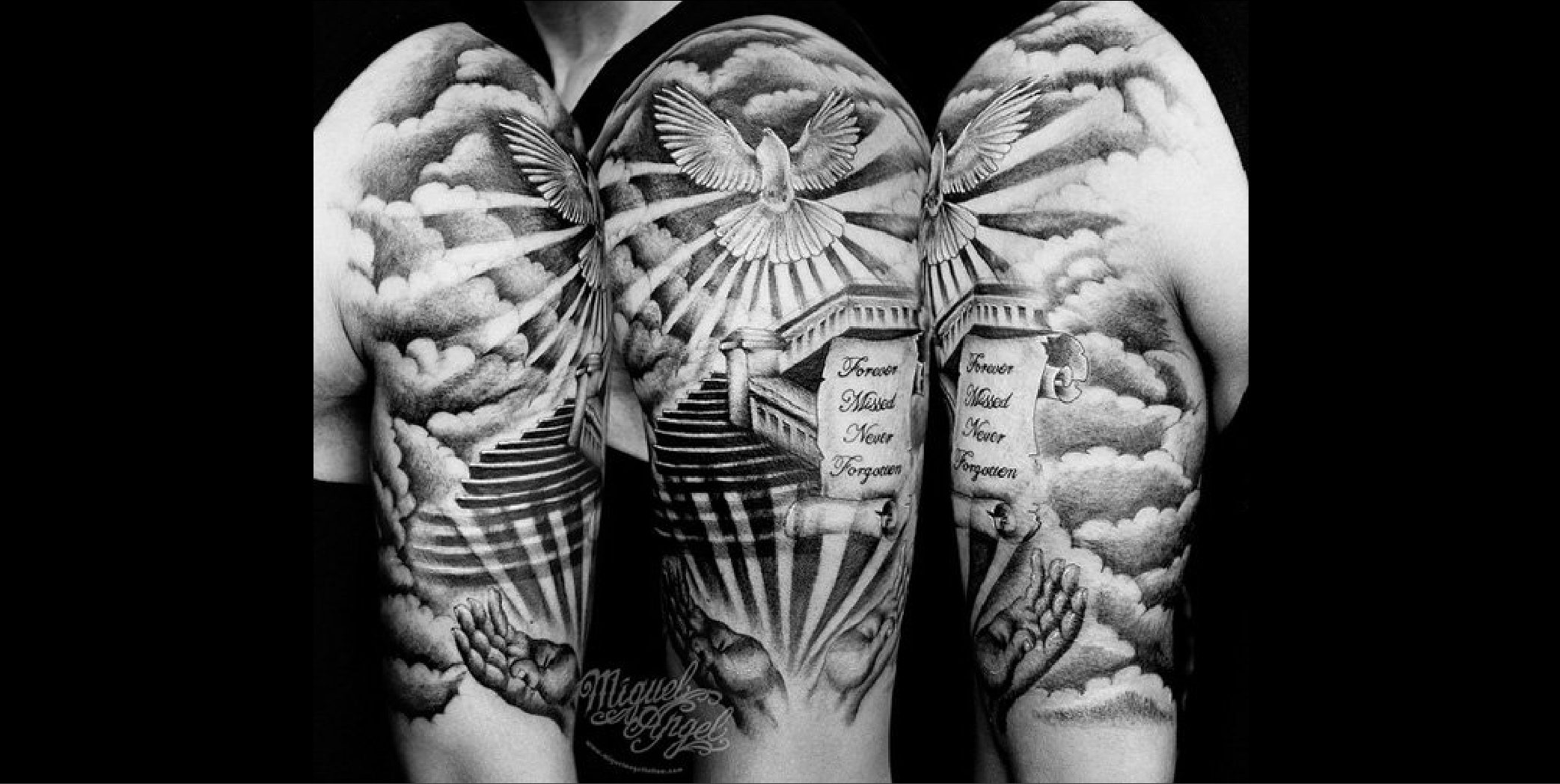 De Miguel Angel - Colombe tatouee sur le bras