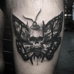 tattoo skull butterfly