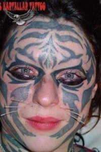 Tatouage cat wooman horrible