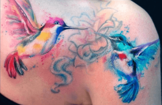 tatouage de colibri large