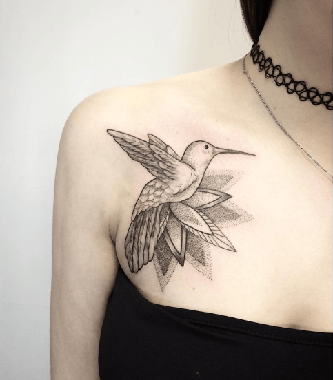 tatouage colibri ng mandala