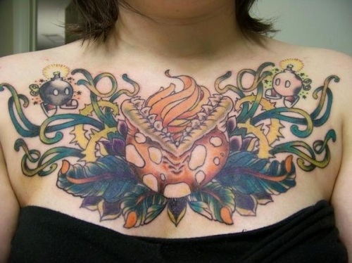 Tatouage Nintendo Pirahna plante et Bo-bomb