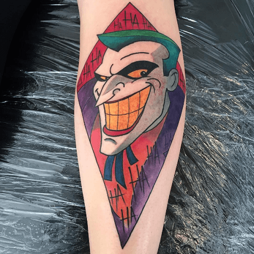 Tatouage bras Joker couleurs