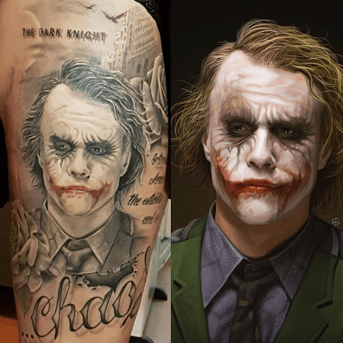 Tatouage bras Joker Heath Ledger