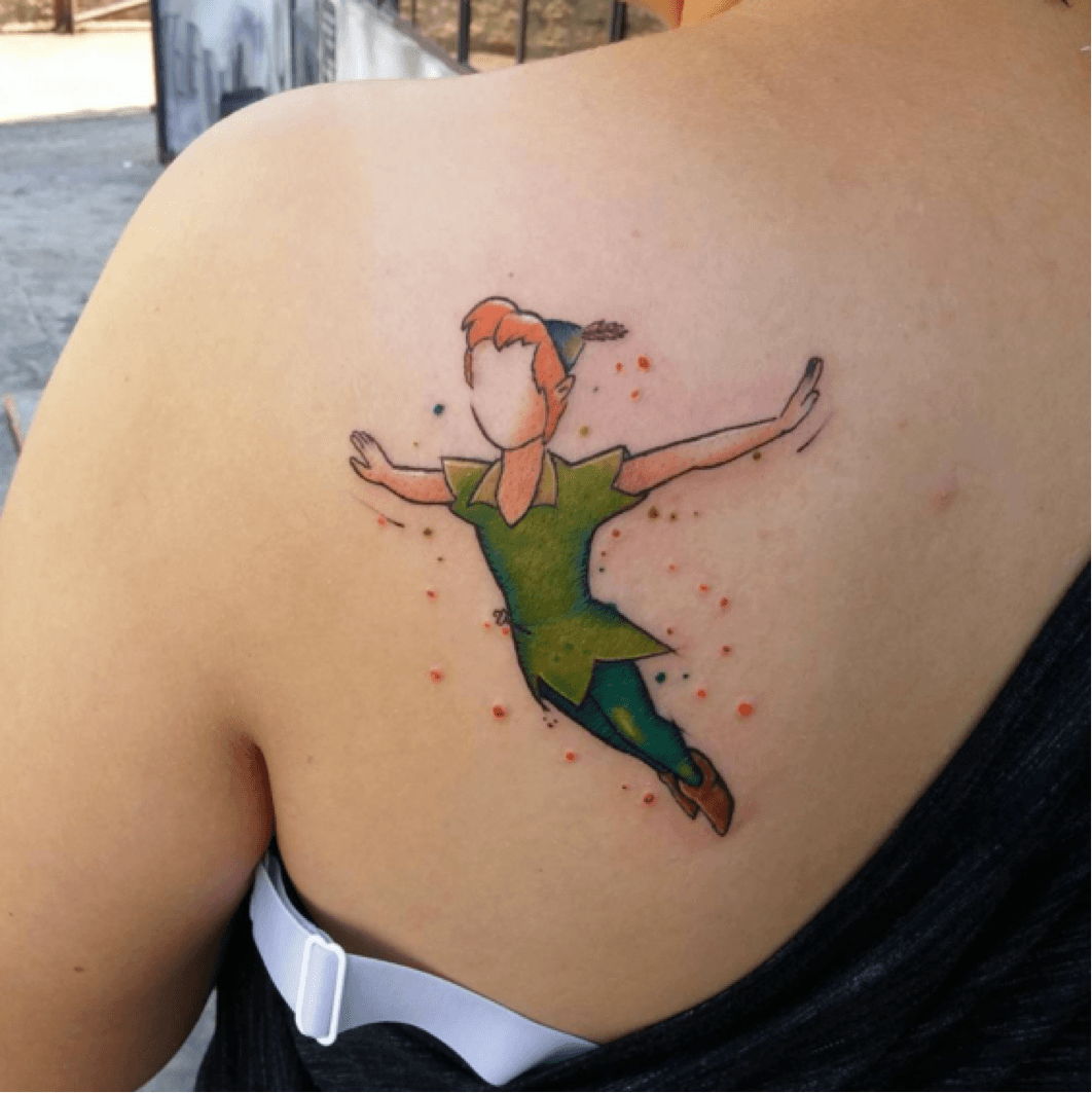 Peter Pan Tatouage dos