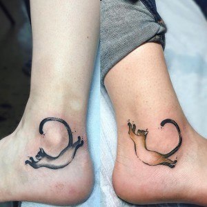 tatouage chat amitié