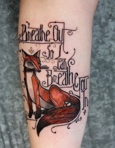 tatouage renard avant bras