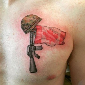 tatouage casque militaire