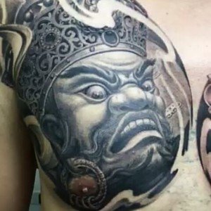 tatouage visage chinois