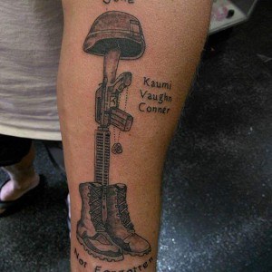 tatouage fusil militaire
