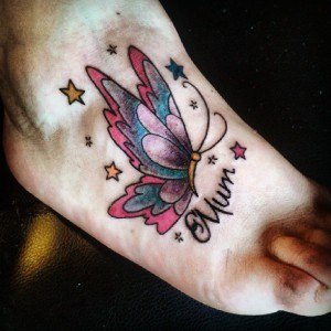 tatouage papillon maman