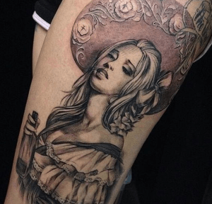 tatouage belle femme mexicain