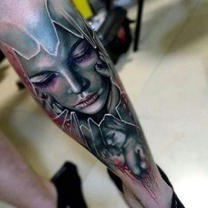 tatouage mollet 3D