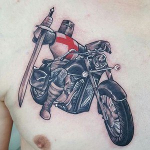tatouage moto épée