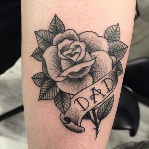 tatouage rose papa