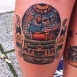 tatouage globe couleur voyage