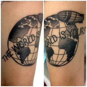 tatouage monde voyage