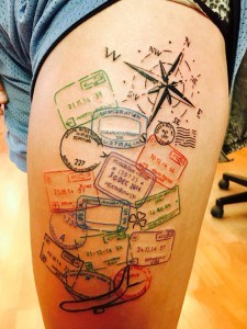 tatouage timbre voyage