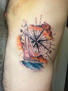 tatouage flanc voyage