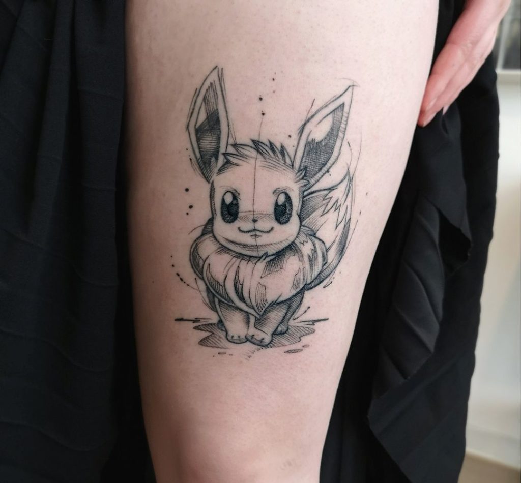 Tatouage Pikachu Noir Et Blanc Tatouage Evoli, le pokemon multiforme - TattooMe - Le Meilleur du Tatouage
